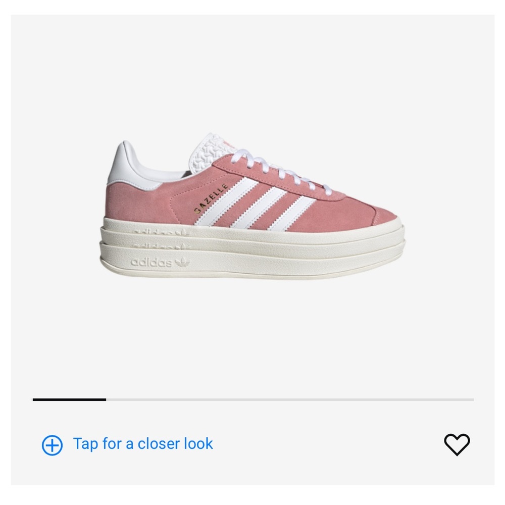 NWOT pink Adidas Gazelle Bolds